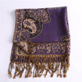 Ladies Pashmina Winter Scarf Fashion Shawl of Plain Flower Pattern